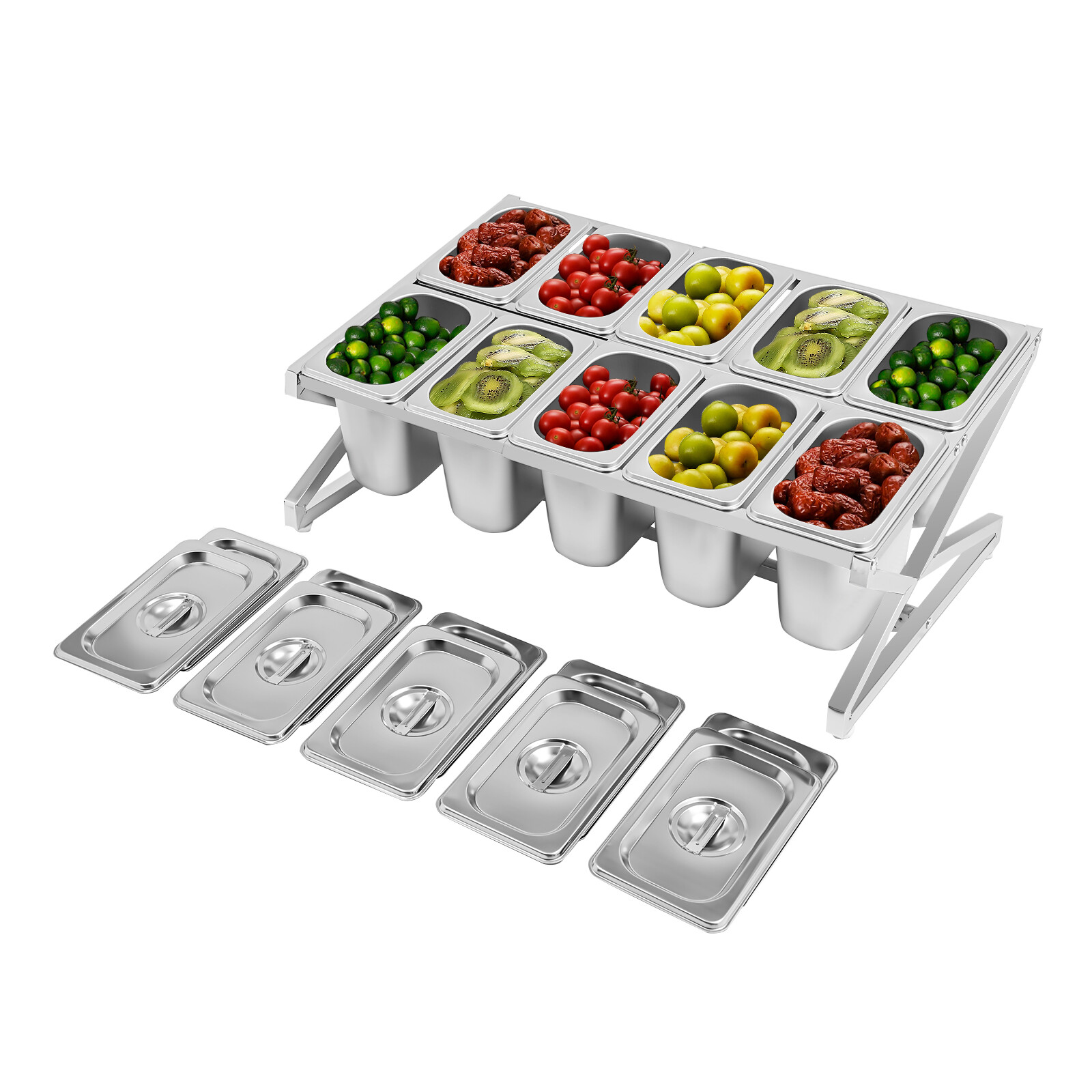 10-grid Spice Rack Inclined Expandable Spice Rack Countertop Condiment Holder
