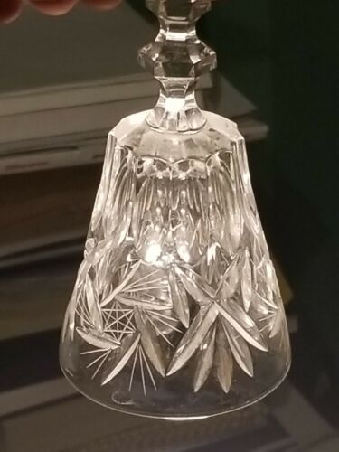 Cloche vintage américaine coupe brillante cristal verre roue à épingle et motif étoile - Photo 1/4