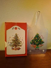 Lot .. Nikko Christmastime Ceramic Snack/Cheese Board 9.5" & Cutting Board 