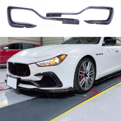 2x Front Bumper Side Insert Panels – Black Plastic Trim For Maserati Ghibli 2014-2017