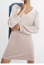 NWT Madewell Velvet Balloon-Sleeve Dress SzXXS Wisteria Dove K4333