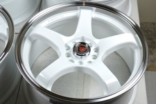 Set Of 4 New 18x8 Ddr Fuzion White 18 Wheels Rims 5x100 5x114.3 35mm Offset