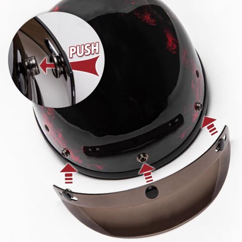 Cartman Cruiser Scooter Motorcycle Half Face Helmet, DOT Approved Large RS - Picture 4 of 8