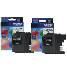 2pcs Genuine Brother LC203 Black Ink Cartridge No Box Brother 203 Black