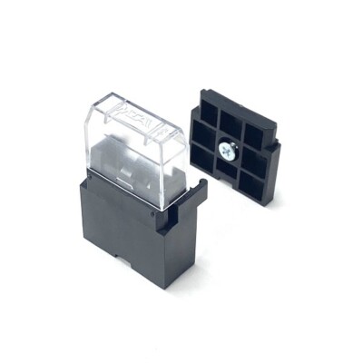 In-line Automotive Blade Fuse Holder & Cover - With Mounting Plate