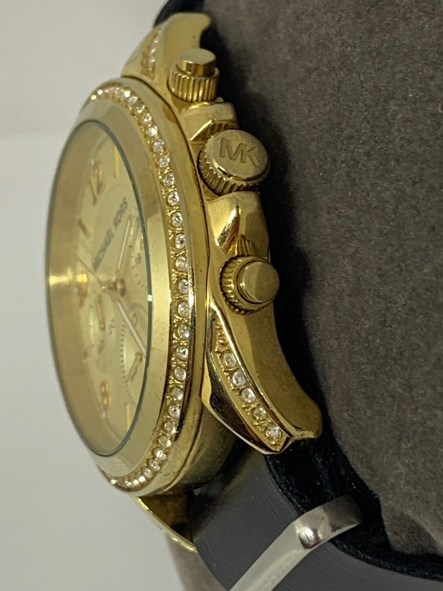 Michael Kors MK5166 Unisex Black Leather Analog Di Michael Kors MK5166 Women main image 2