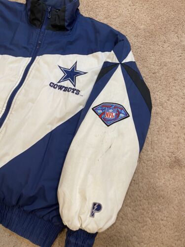 Vintage 90s Pro Player Dallas Cowboys Puffer Jacket Size XL NFL PRO LINE Puffer - Picture 7 of 10