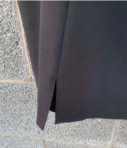 ASOS Little Black Dress Knit Short Sleeve Pleated Sheath Slit Zip Up Size 8 NWT - Picture 7 of 9