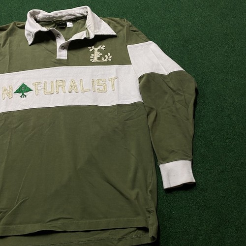 Vintage LRG Rugby Shirt Mens L Green NATURALIST Y2K Lifted Research Long Sleeve - Picture 2 of 10