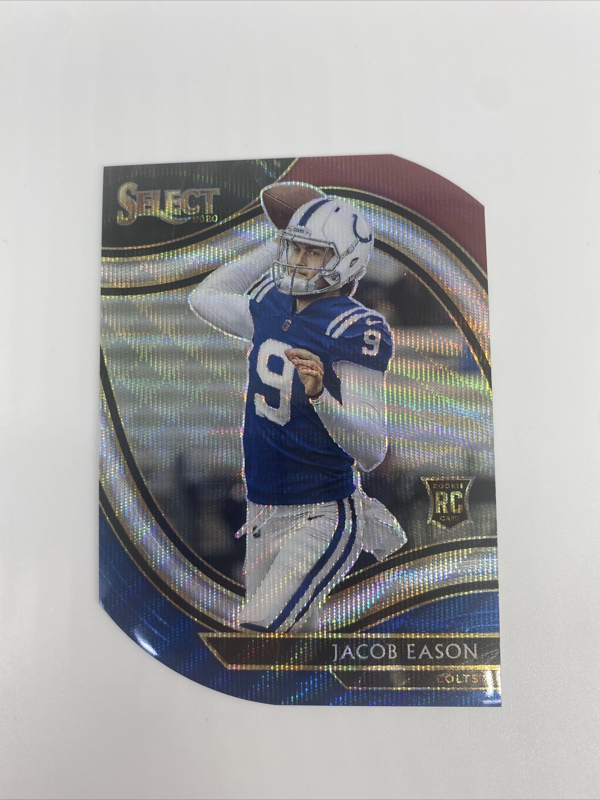 2020 Panini select #348 Jacob Eason RC field level die cut tri color prizm #J171