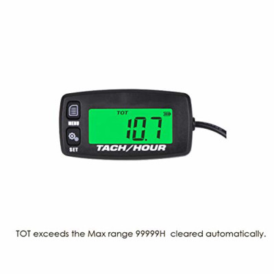 Jayron JR-HM032A autarker digitaler Betriebsstundenzähler, Batterie austauschbar, für Rasen