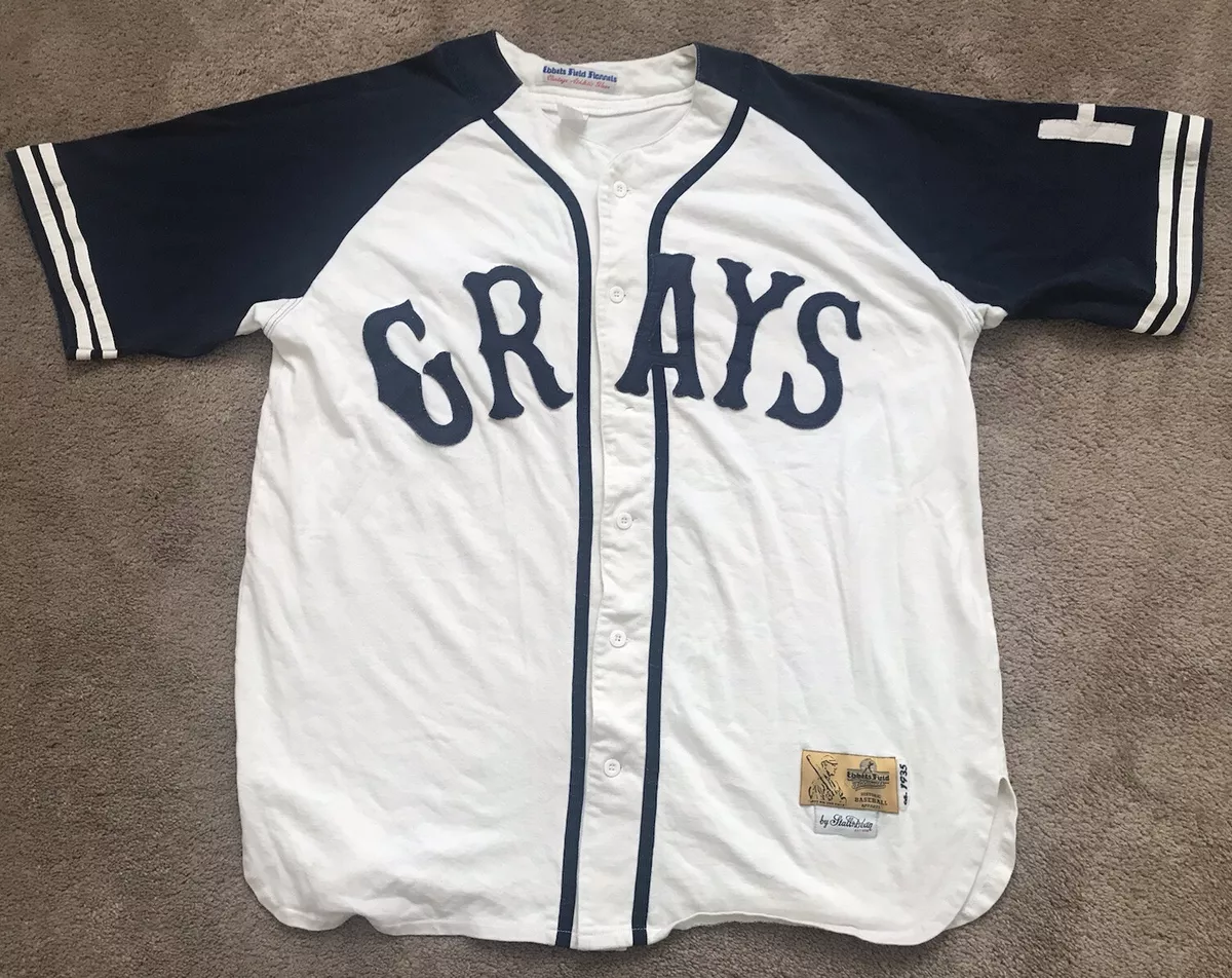Ebbets Field Flannels Commemorative Josh Gibson Homestead Grays Vintage Inspired NL Replica V-Neck Mesh Jersey