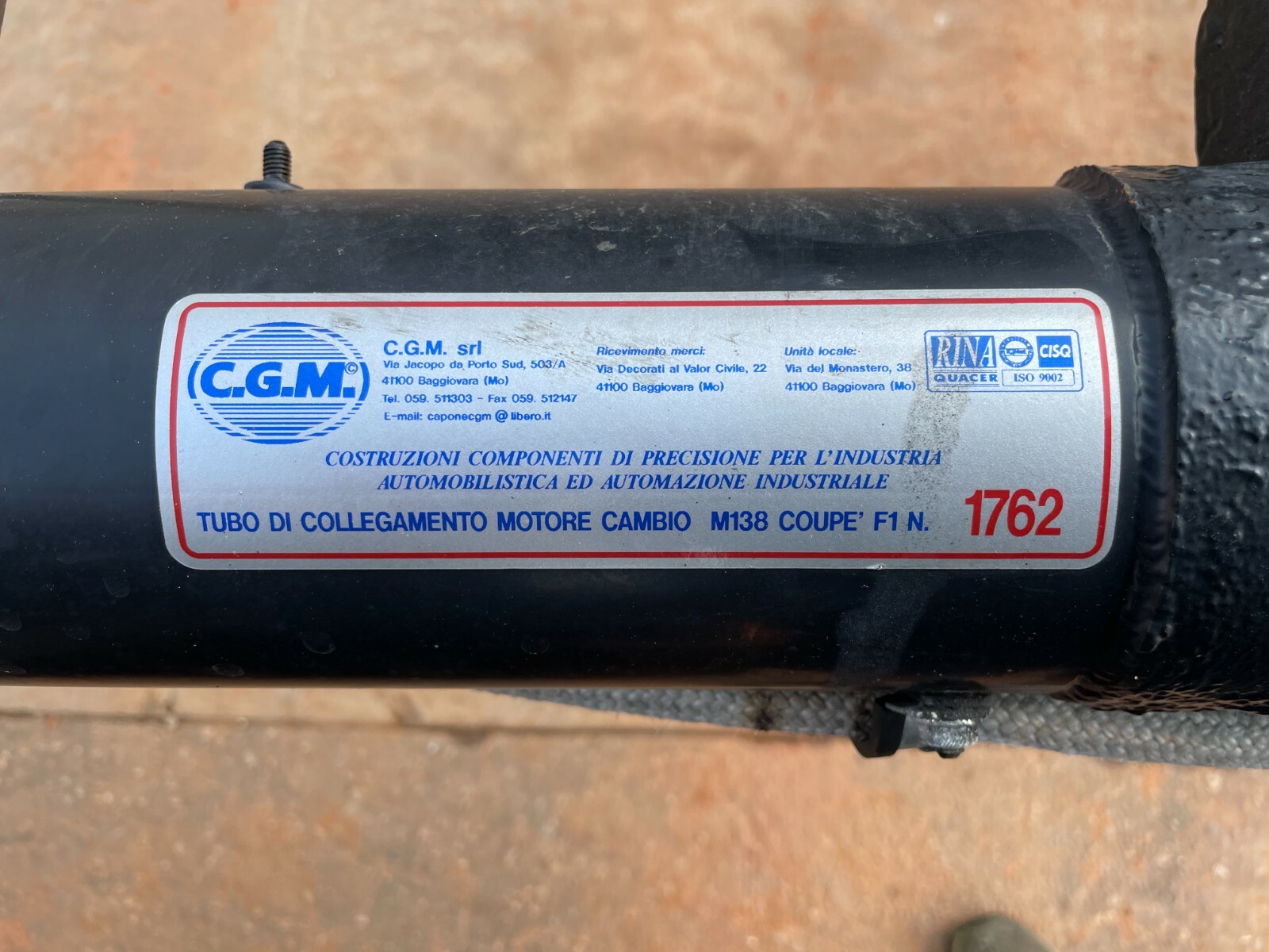 2005 M138 MASERATI COUPE GT REAR PROPELLER DRIVESHAFT TORQUE TUBE OEM 1762