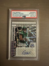 2022 Mosaic Rookie Auto White Mosaic Garrett Wilson RC PSA GEM MT 10 /25 POP 1🔥