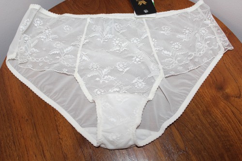 WACOAL LIFTED IN LUXUS HIPSTER BESTICKTE SPITZE CREMEWEISS GRÖSSE 7-L