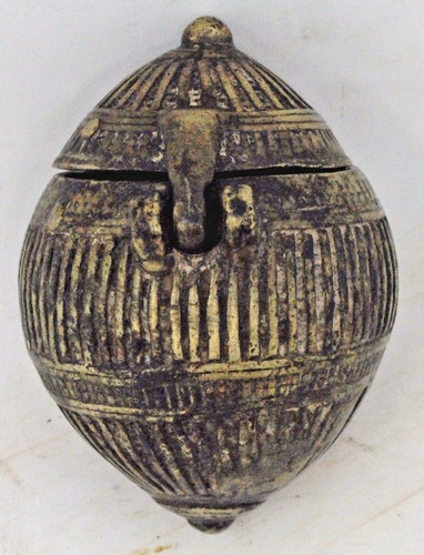 Antik Messing Kokosnussform Limettenpaste Chuna Box Original alt handgefertigt - Bild 3 von 10