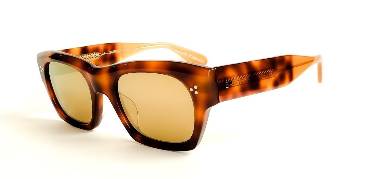 OLIVER PEOPLES ISBA DARK MAHOGANY AMBER GOLDTONE SUNGLASS OV5376SU