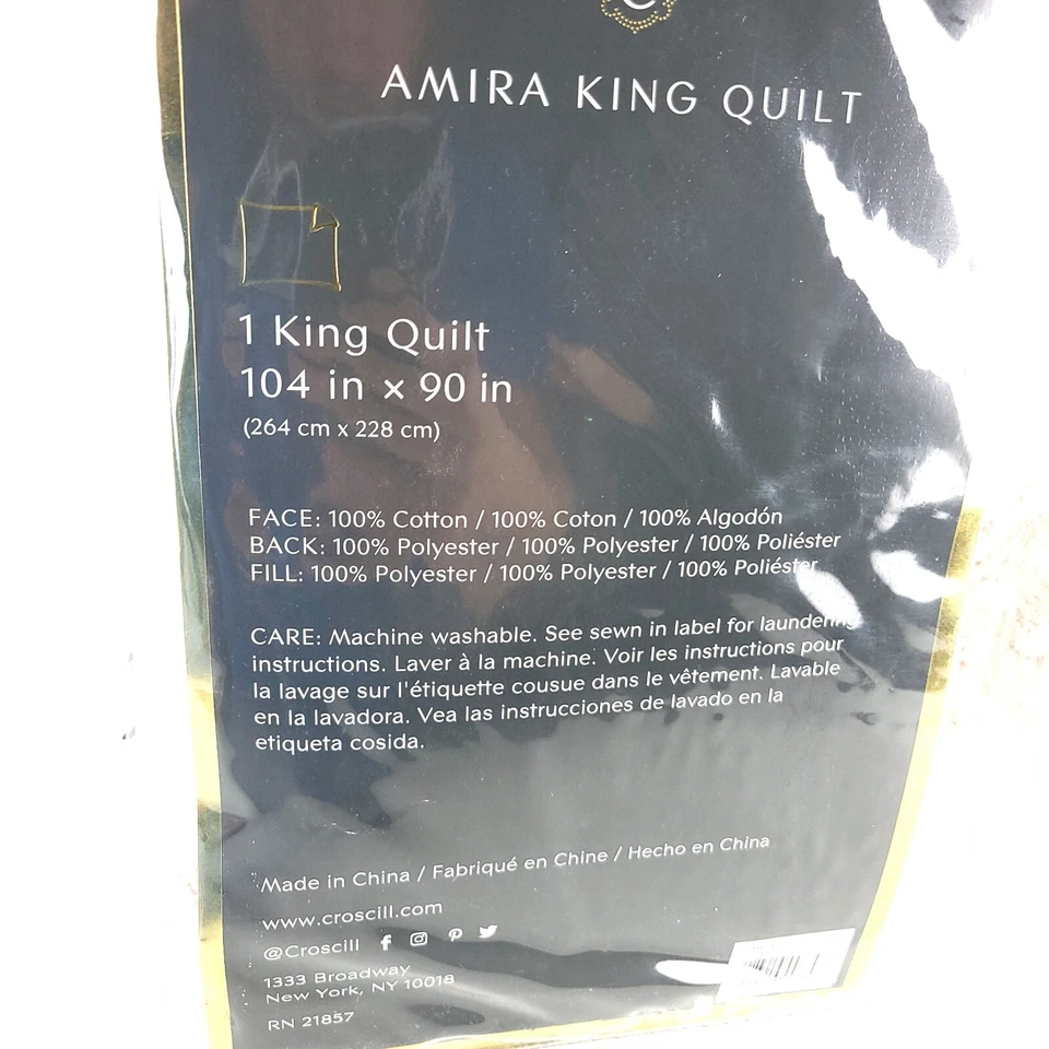 Croscill AMIRA King Quilt 104" x 90" Light Pink  New  - Image 4 of 4