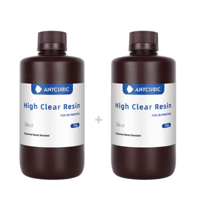 2 Flaschen ANYCUBIC High Clear Resin Crystal&Clear Vergilbungsbeständig UV Harz