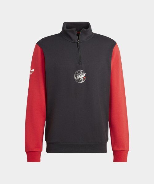adidas AJAX Amsterdam 1/4 Zip Mens Sweater Jacket Asia-Fit adidas AJAX Amsterdam 1/4 Zip Mens Sweater Jacket Asia-Fit