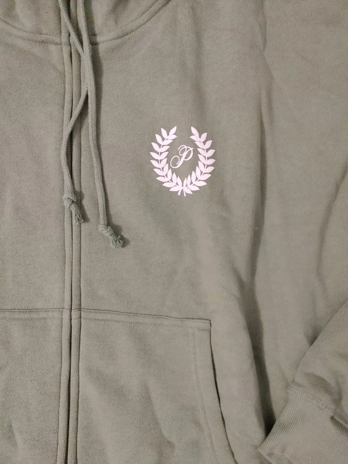 UNDERCOVER NUOVO Victoria's Secret ROSA verde salvia felpa full zip cappuccio giacca XL logo