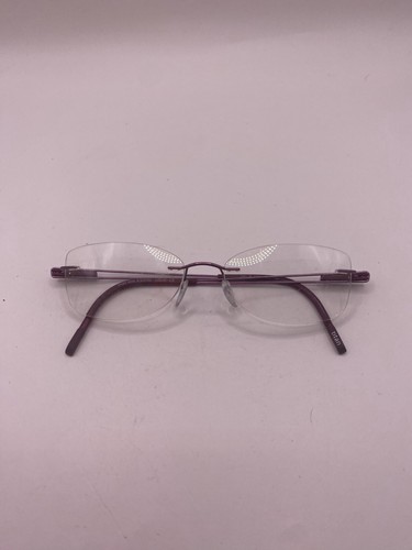 SILHOUETTE TITANIUM EYEGLASSES FRAMES ONLY 7661 40 6057 PURPLE RIMLESS 17-135 - Picture 6 of 7