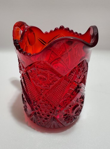 Vintage Westmoreland Ruby Red Amberina Glass 6" Pitcher, Glows! - Picture 11 of 12