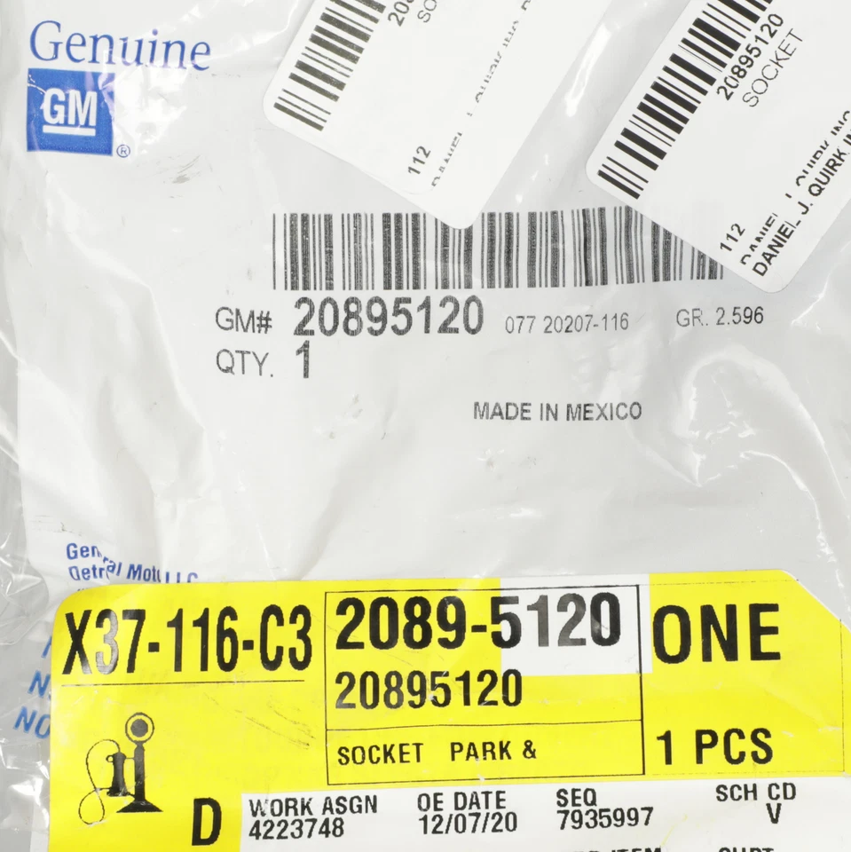 OEM NUEVA PIEZA GM 2011-2015 Chevrolet Volt luz intermitente enchufe delantero 20895120 Foto 4 de 4