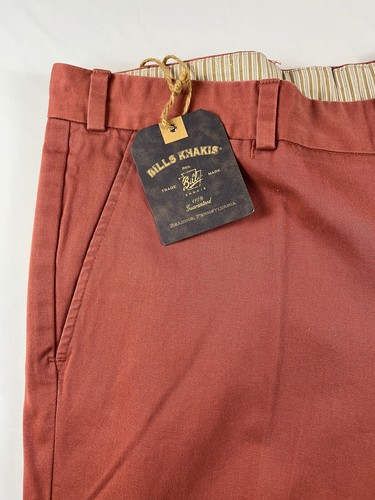 Pantalones chinos Bills Khakis M3-WRVT para hombre 40 rojo rosa algodón sin dobladillo EE. UU. NUEVOS NUEVOS CON ETIQUETAS - Imagen 4 de 17