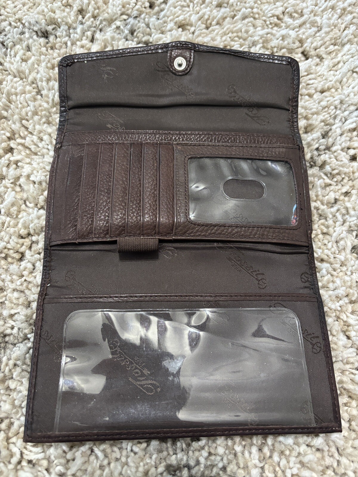 Fossil Multifunction Dark Brown Real Leather Wall… - image 4