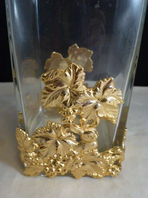 ARTHUR COURT DESIGNS VINTAGE RABBIT BUNNY GRAPE VASE RARE GOLD