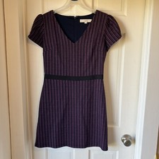 Loft Tweed V-Neck Pocket Sheath Dress Size 4