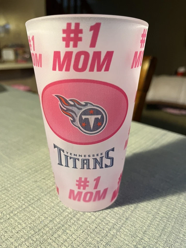 NFL Tennessee Titans "#1 mamá" vaso de pinta esmerilado fútbol americano 6" Foto 2 de 4