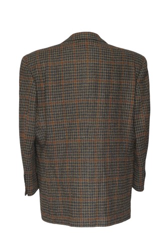 Harris Tweed Men's Jacket Suit 26 Braun Olive Check Single Row 2-Knopf Like New - Picture 5 of 5
