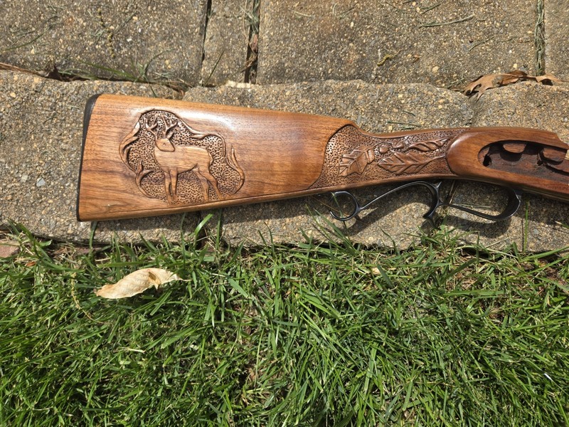 Thompson Center Renegade Stock, Carved, Checked, And Refinished. 