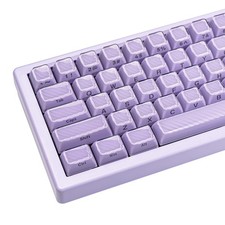 Purple Crystal Jelly Side Print Keycap Set, Wave Texture Doubleshot ASA Profi...