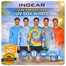 INGEAR Men's UPF 50 Long Sleeve Sun Shirt Quick-Dry Rash Guard