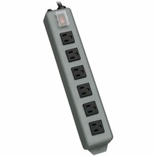 Tripp Lite Waber Power Strip 120V Right Angle 5-15R 6 Outlet Metal 15ft Cord