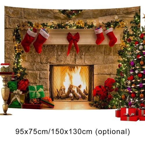 Christmas Tapestry Christmas Pattern Wall Hangings Christmas Background Cloth - Picture 3 of 12