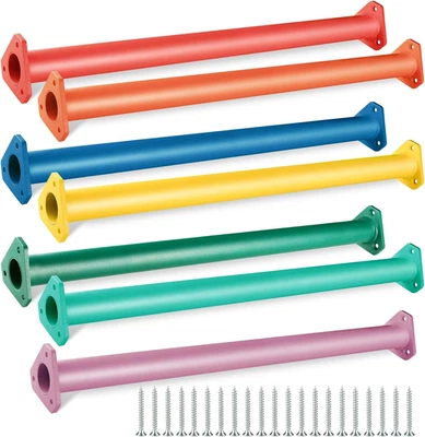 Juego de peldaños de escalera de barras de mono de acero de 7 colores de 22 pulgadas para patios traseros patio de recreo y Foto 1 de 4