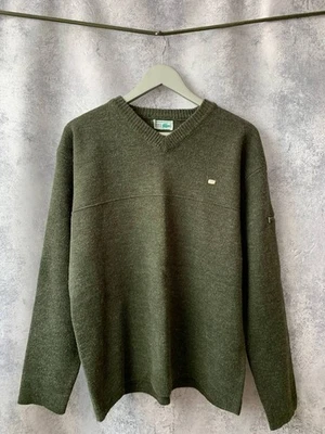 Chemise Lacoste laine col V pull vintage taille L-XL logo métal - Photo 1/4