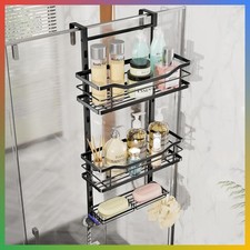 Over Door Shower Caddy 3 Tier Black Stainless Steel Organizer Hanging Bathroom S