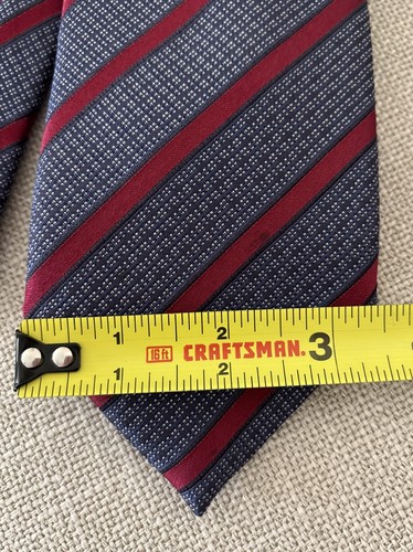 Brioni Blue Red White Striped Italian 100% Silk Men's Dress Neck Tie 61” X 3.5” - Picture 9 of 10