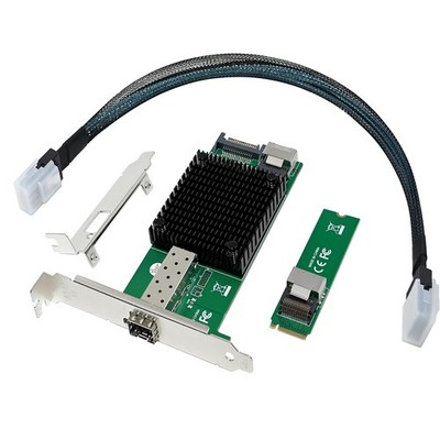10 Gigabit M.2 to RJ45 SFP+ NIC, with Intel 82599(X520-DA1) Controller PCIe X...