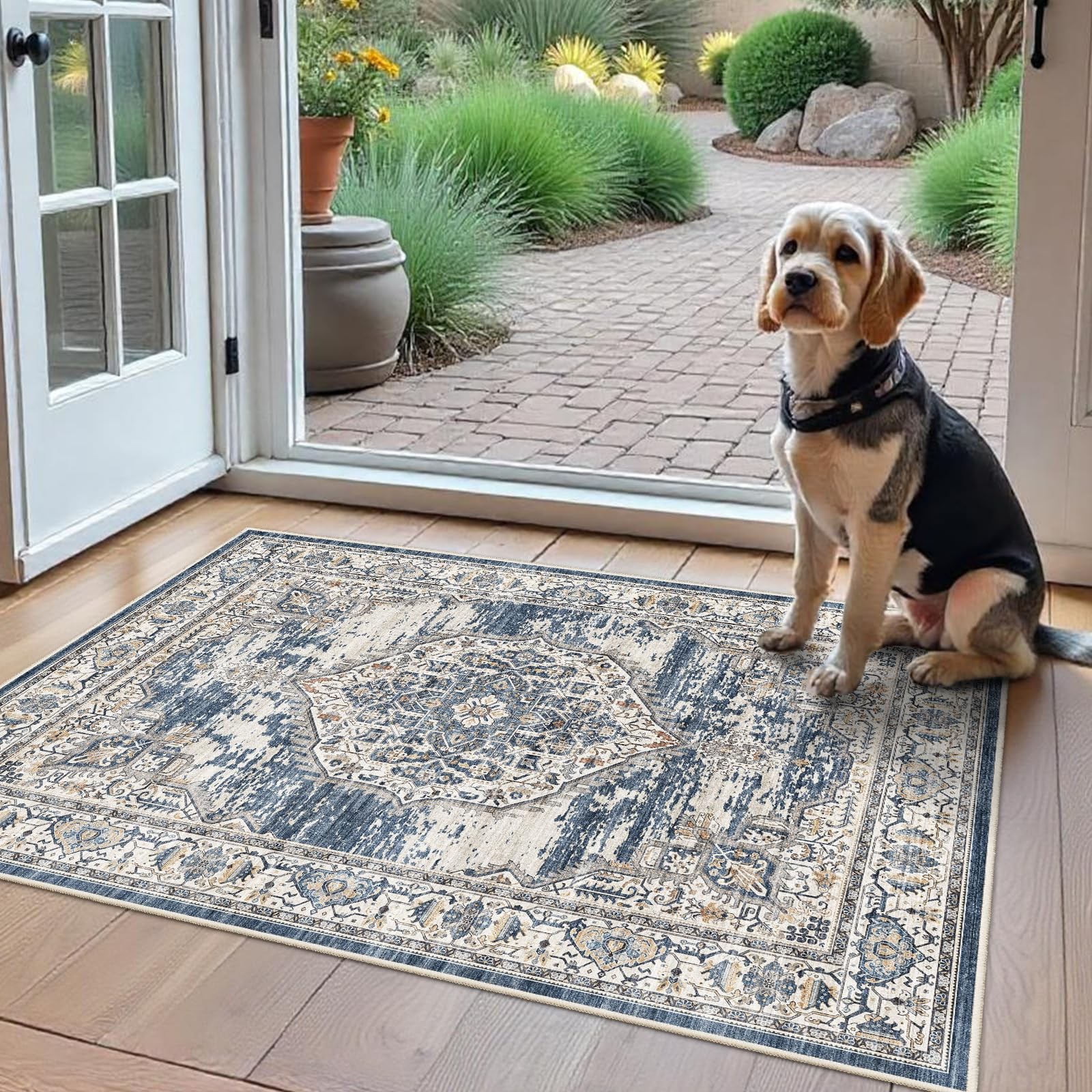 Washable Area Rugs 2x3 Entryway: Soft Ultra Thin Low Pile Mat Machine Washabl...