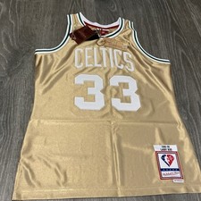Mitchell Ness Boston Celtics Jersey Gold 1985-86 Men s Size: Medium Bird 33
