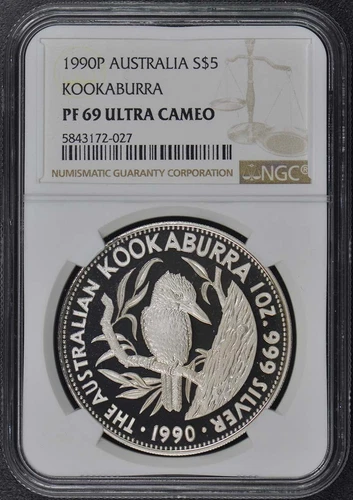 1990 AUSTRALIA KOOKABURRA KM-138 S$5 NGC PR69DCAM