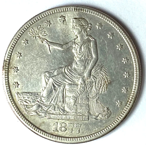 1877 S $1 United States Trade Dollar San Francisco AU