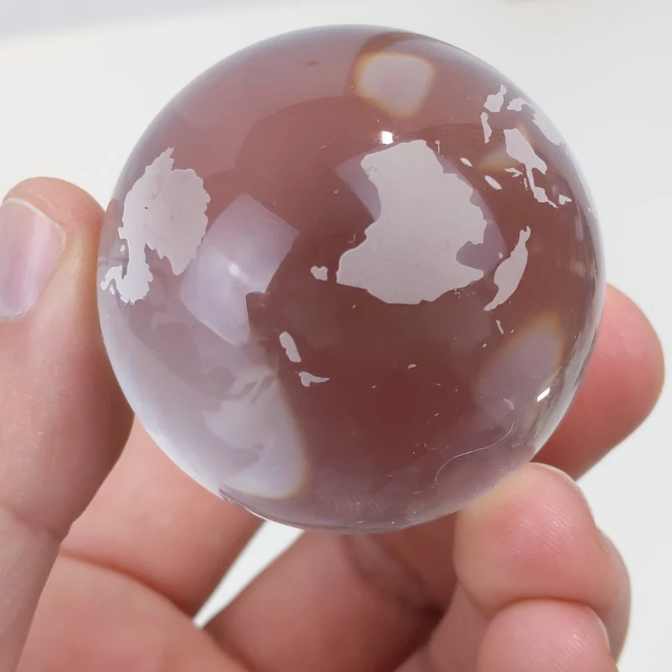 Globo de Cristal Mundo Terra Vidro Fosco Transparente e Gravado Decoração de Mesa de Escritório  - Imagem 4 de 4