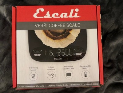 Escali Versi Digital Coffee Scale with Timer, 6.6 lb Capacity, Black Model CF63B